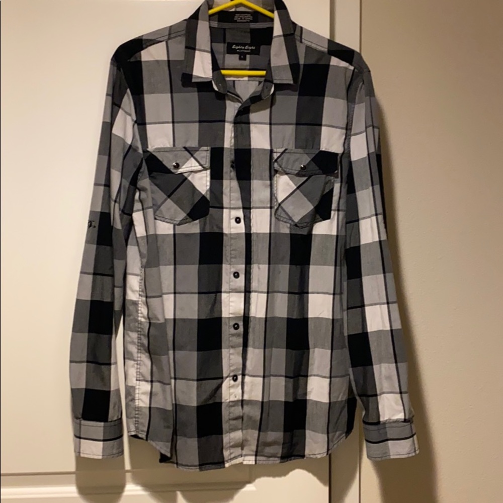 Black casual button down